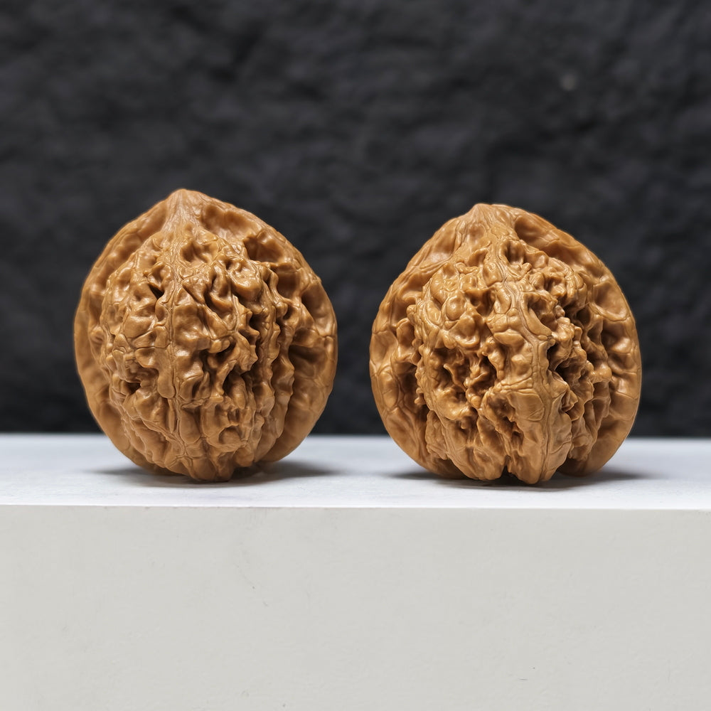 "Red Koi" Hong Jin Li HT-SS-003474 Masterpiece Wenwan Walnuts Pair | 41.0mm x 42.0mm | HT-SS-003474