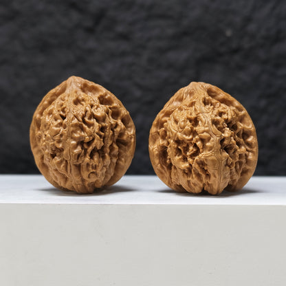 "Red Koi" Hong Jin Li HT-SS-003474 Masterpiece Wenwan Walnuts Pair | 41.0mm x 42.0mm | HT-SS-003474