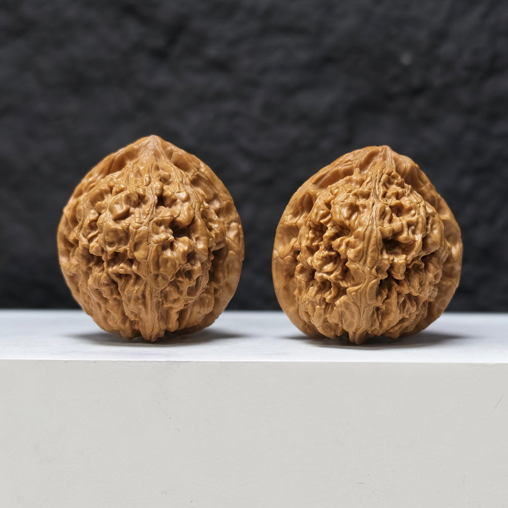"Red Koi" Hong Jin Li HT-SS-003474 Masterpiece Wenwan Walnuts Pair | 41.0mm x 42.0mm | HT-SS-003474