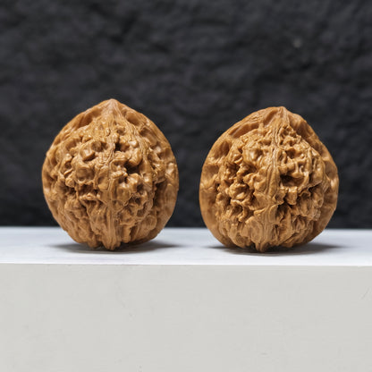 "Red Koi" Hong Jin Li HT-SS-003474 Masterpiece Wenwan Walnuts Pair | 41.0mm x 42.0mm | HT-SS-003474