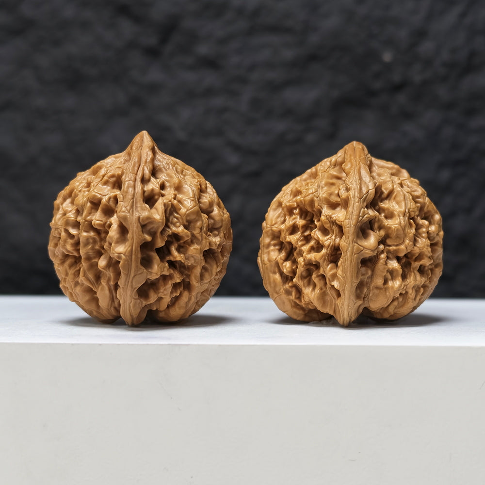 "Red Koi" Hong Jin Li HT-SS-003474 Masterpiece Wenwan Walnuts Pair | 41.0mm x 42.0mm | HT-SS-003474