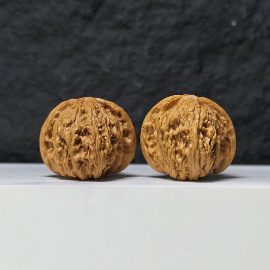 The "Ruby Concave Base" Hong Bao Shi Lion's Head Pair | S-Grade Collector Tier | 40.0mm x 41.0mm | SZ-S-012317