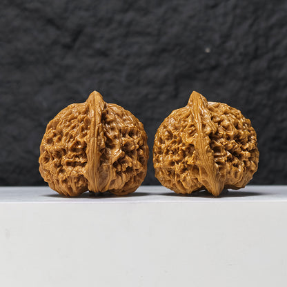 "Peach Heart Nan Jiang Shi Angel Wings" Tao Xin Nan Jiang Shi Tian Shi Zhi Yi NJS-SSS-001516 Masterpiece Wenwan Walnuts Pair | 44.0mm x 45.0mm | NJS-SSS-001516