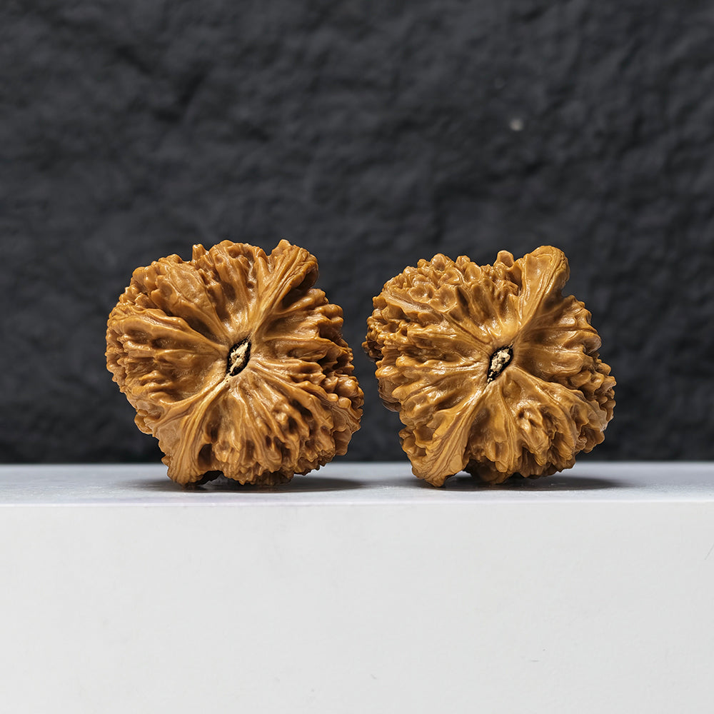"Peach Heart Nan Jiang Shi Angel Wings" Tao Xin Nan Jiang Shi Tian Shi Zhi Yi NJS-SSS-001516 Masterpiece Wenwan Walnuts Pair | 44.0mm x 45.0mm | NJS-SSS-001516