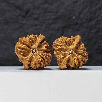 "Peach Heart Nan Jiang Shi Angel Wings" Tao Xin Nan Jiang Shi Tian Shi Zhi Yi NJS-SSS-001516 Masterpiece Wenwan Walnuts Pair | 44.0mm x 45.0mm | NJS-SSS-001516