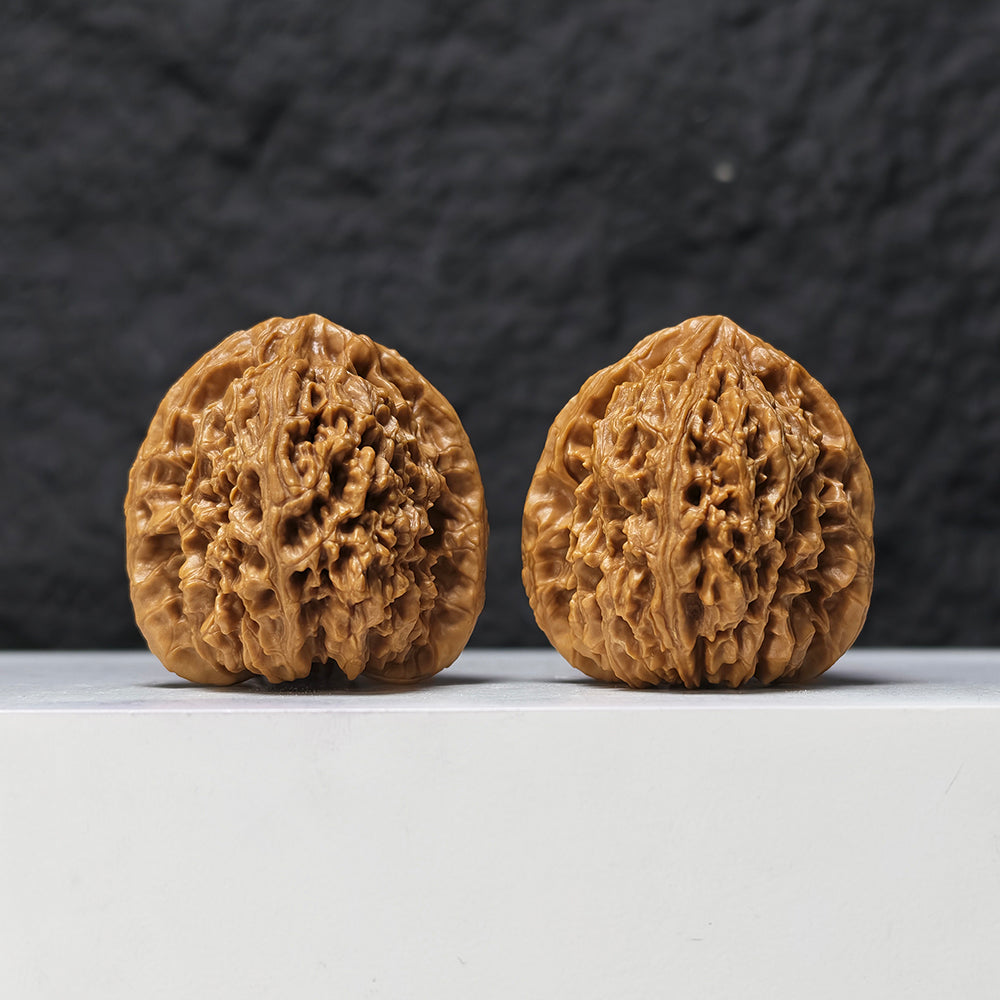 "Concave Base Red Shell Nan Jiang Shi" Nan Jiang Shi Ao Di Hong Ke Collector Pair | 40.0mm x 42.0mm | NJS-S-001519