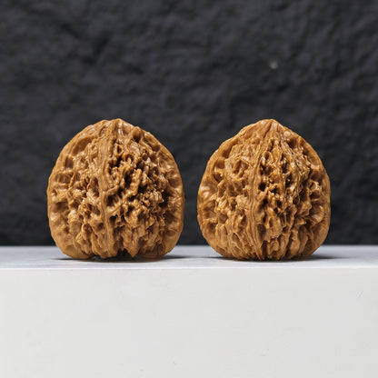 "Concave Base Red Shell Nan Jiang Shi" Nan Jiang Shi Ao Di Hong Ke Collector Pair | 40.0mm x 42.0mm | NJS-S-001519