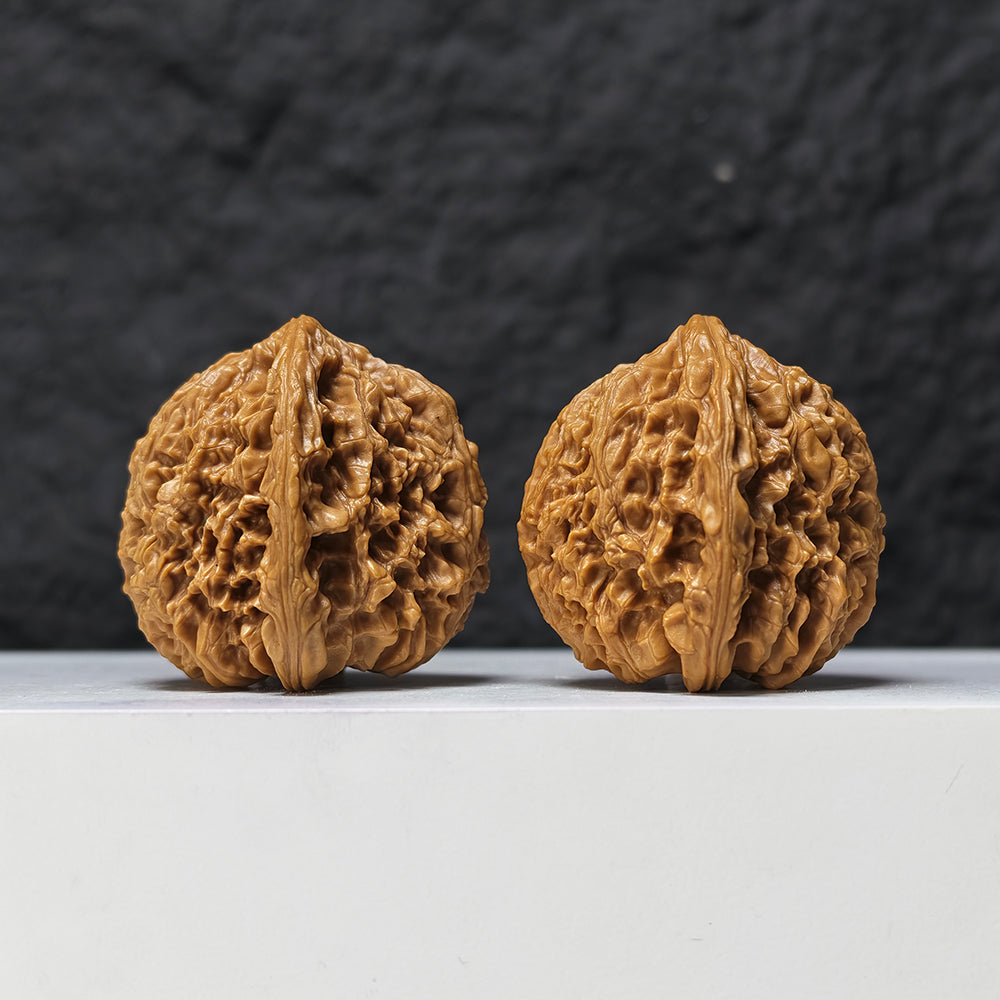 "Concave Base Red Shell Nan Jiang Shi" Nan Jiang Shi Ao Di Hong Ke Collector Pair | 40.0mm x 42.0mm | NJS-S-001519