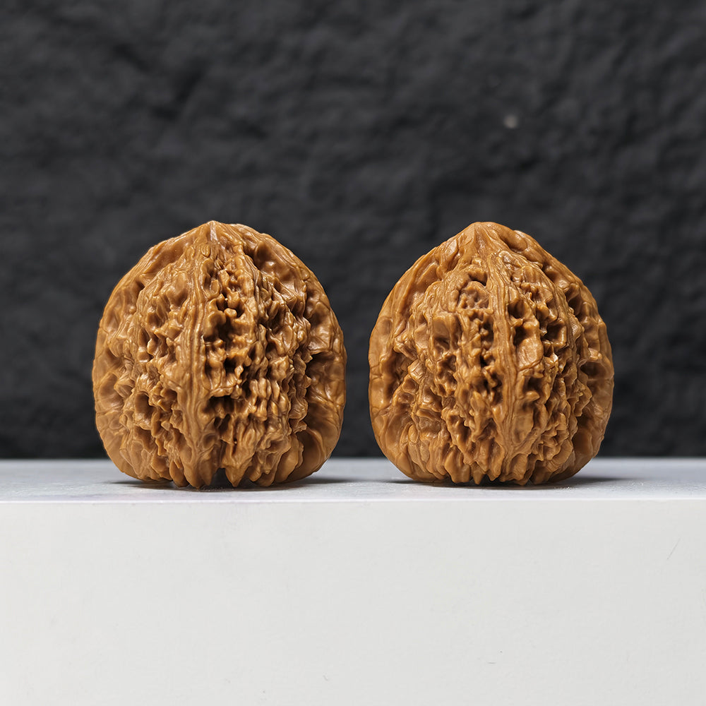 "Concave Base Red Shell Nan Jiang Shi" Nan Jiang Shi Ao Di Hong Ke Collector Pair | 40.0mm x 42.0mm | NJS-S-001519