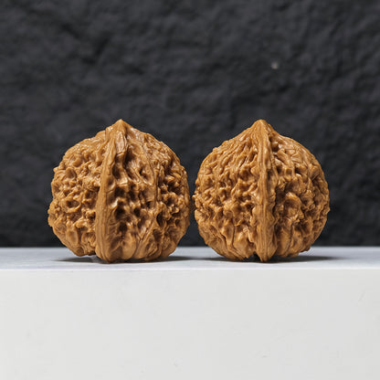 "Concave Base Red Shell Nan Jiang Shi" Nan Jiang Shi Ao Di Hong Ke Collector Pair | 40.0mm x 42.0mm | NJS-S-001519