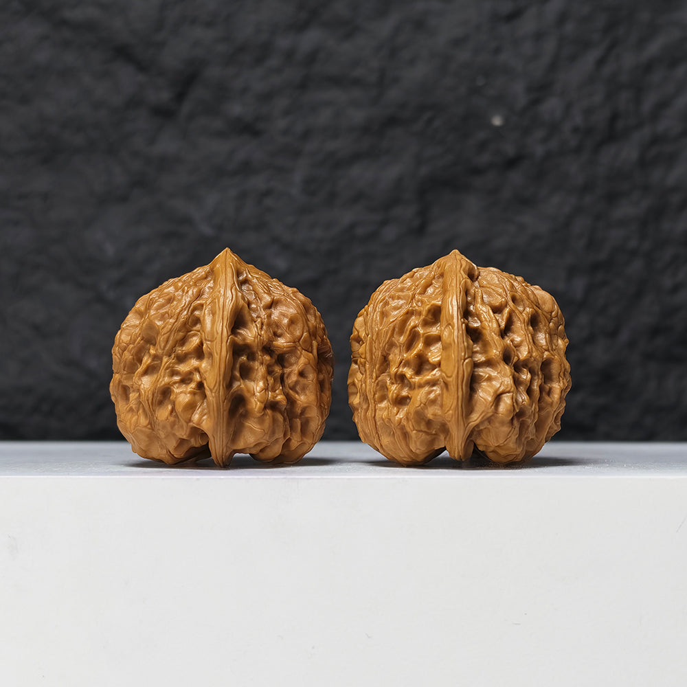 Jiulong Valley Peach Heart" Jiu Long Gu Tao Xin  Collector Wenwan Walnuts Pair | 38.0mm x 39.0mm | JLG-S-001377