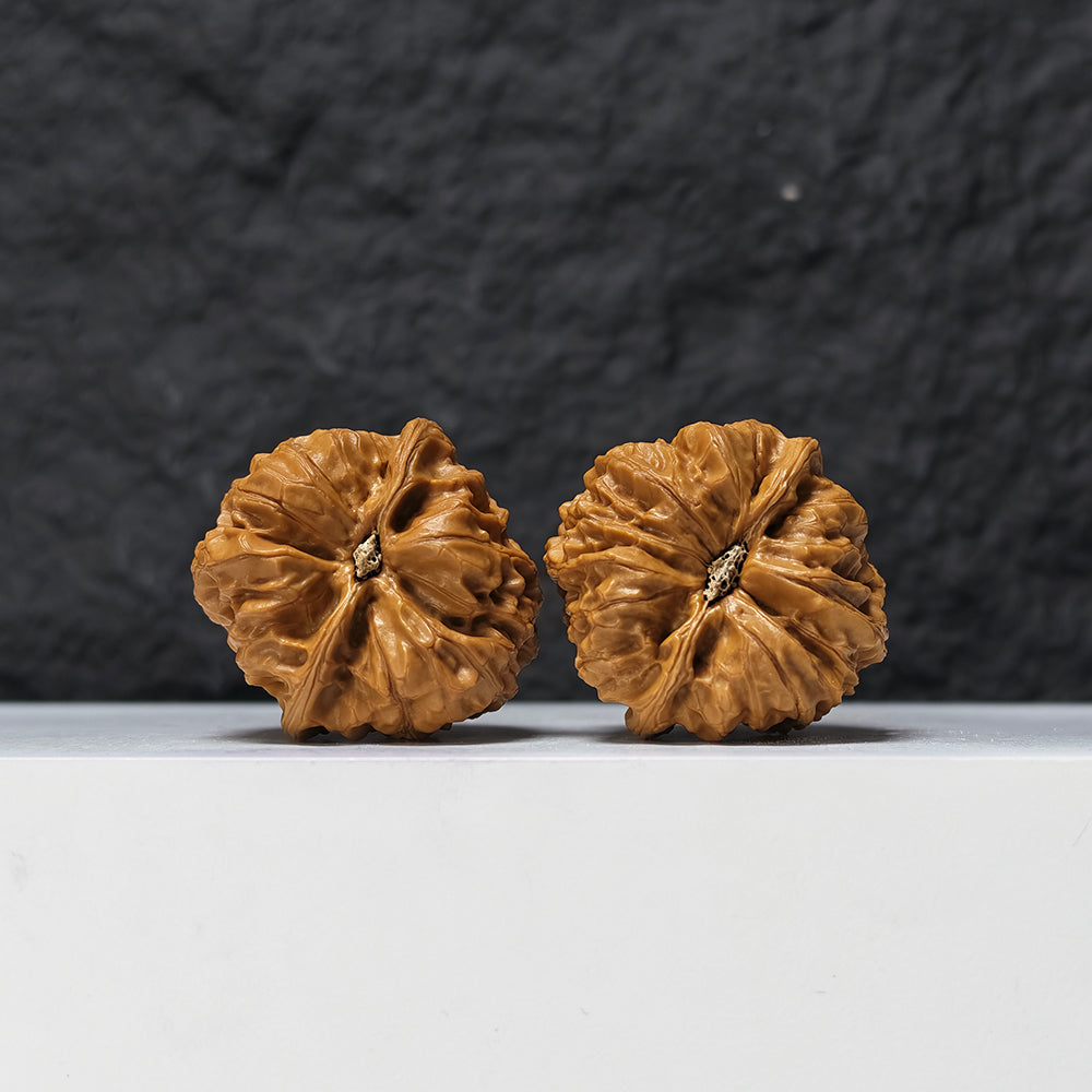 Jiulong Valley Peach Heart" Jiu Long Gu Tao Xin  Collector Wenwan Walnuts Pair | 38.0mm x 39.0mm | JLG-S-001377