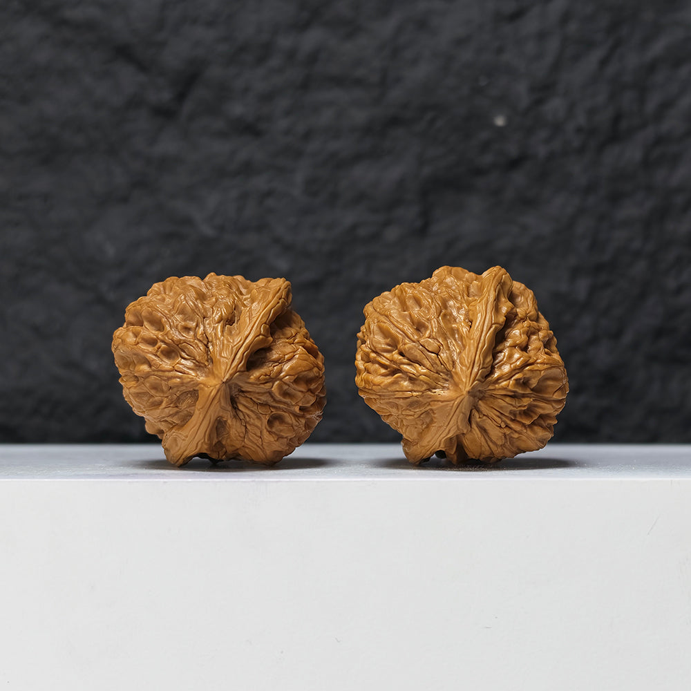 Jiulong Valley Peach Heart" Jiu Long Gu Tao Xin  Collector Wenwan Walnuts Pair | 38.0mm x 39.0mm | JLG-S-001377