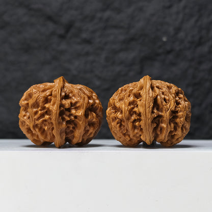 "Heaven and Earth Lord Guan's Hat" Tian Di Er Ye Mao GM-SSS-002511 Masterpiece Wenwan Walnuts Pair | 44.0mm x 45.0mm | GM-SSS-002511