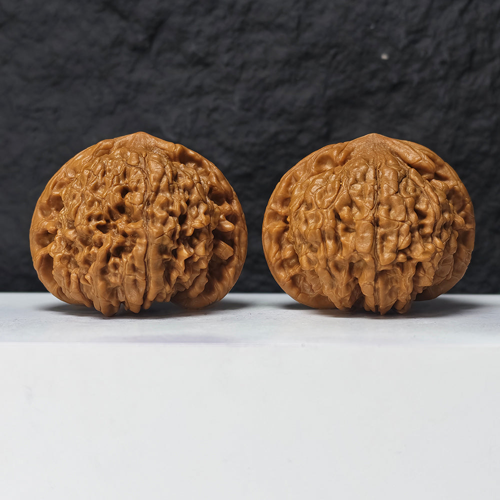 "Kirin Scale Pattern" Qi Lin Wen SZ-SSSS-001909 Museum Collector Wenwan Walnuts Pair | 58.0mm x 50.0mm | SZ-SSSS-001909