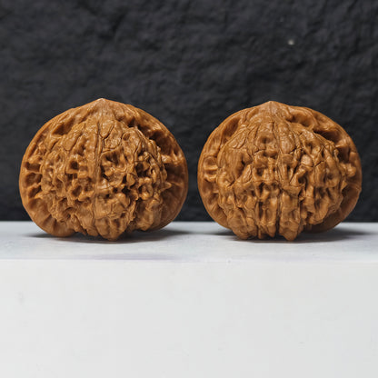 "Kirin Scale Pattern" Qi Lin Wen SZ-SSSS-001909 Museum Collector Wenwan Walnuts Pair | 58.0mm x 50.0mm | SZ-SSSS-001909
