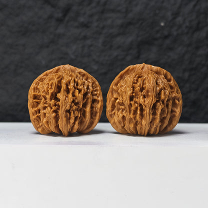 "Han Tower" Han Gao Lou SZL-SS-002878 Masterpiece Wenwan Walnuts Pair | 44.0mm x 40.0mm | SZL-SS-002878