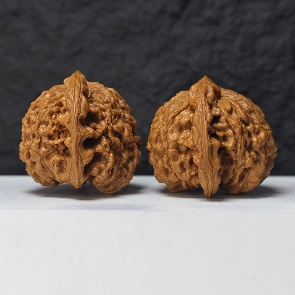 "Kirin Scale Pattern" Qi Lin Wen SZ-SSSS-001909 Museum Collector Wenwan Walnuts Pair | 58.0mm x 50.0mm | SZ-SSSS-001909