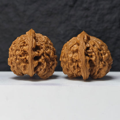 "Kirin Scale Pattern" Qi Lin Wen SZ-SSSS-001909 Museum Collector Wenwan Walnuts Pair | 58.0mm x 50.0mm | SZ-SSSS-001909