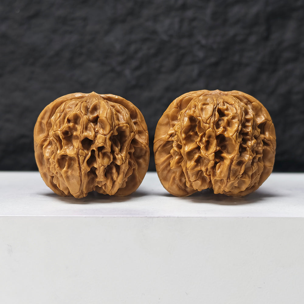 "Arhat Stone" Luo Han Shi SZ-SSS-018914 Masterpiece Wenwan Walnuts Pair | 44.0mm x 43.0mm | SZ-SSS-018914