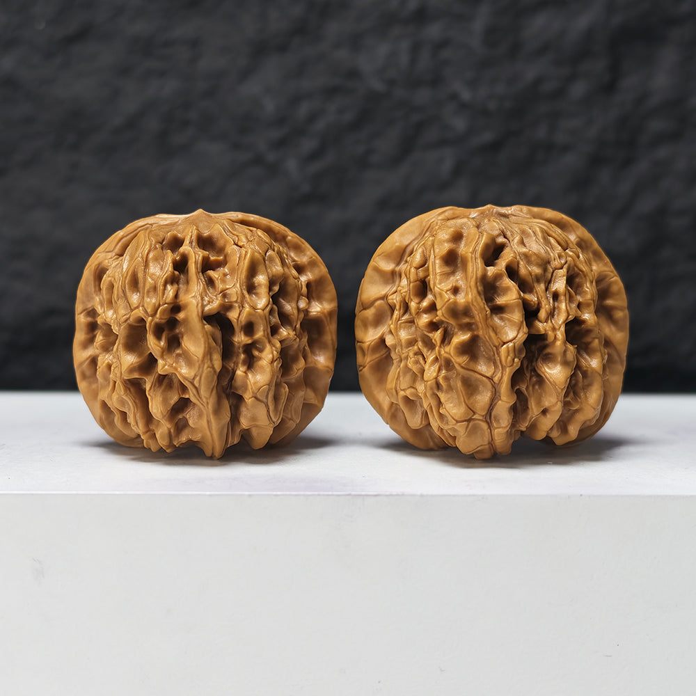 "Arhat Stone" Luo Han Shi SZ-SSS-018914 Masterpiece Wenwan Walnuts Pair | 44.0mm x 43.0mm | SZ-SSS-018914