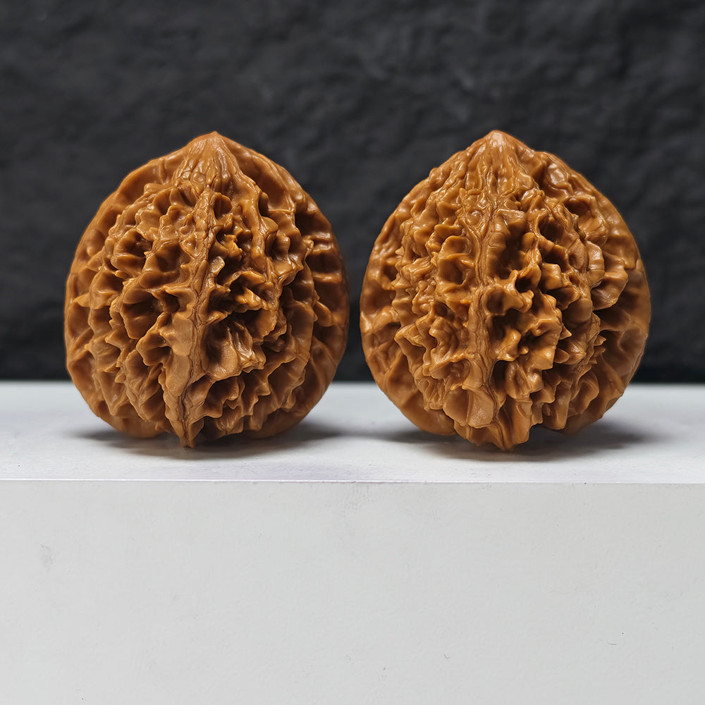 "Nine-Story Demon Tower" Jiu Ceng Yao Ta JX-SSSS-001908 Museum Collector Wenwan Walnuts Pair | 46.0mm x 47.0mm | JX-SSSS-001908