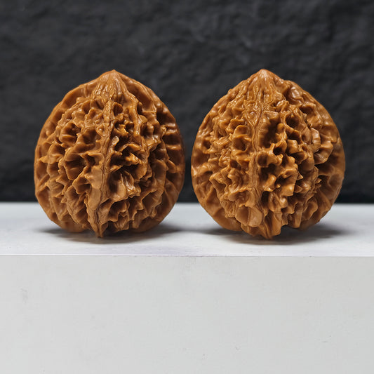 "Nine-Story Demon Tower" Jiu Ceng Yao Ta JX-SSSS-001908 Museum Collector Wenwan Walnuts Pair | 46.0mm x 47.0mm | JX-SSSS-001908