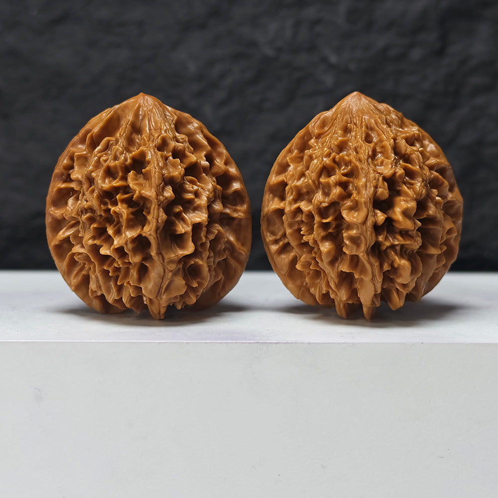 "Nine-Story Demon Tower" Jiu Ceng Yao Ta JX-SSSS-001908 Museum Collector Wenwan Walnuts Pair | 46.0mm x 47.0mm | JX-SSSS-001908