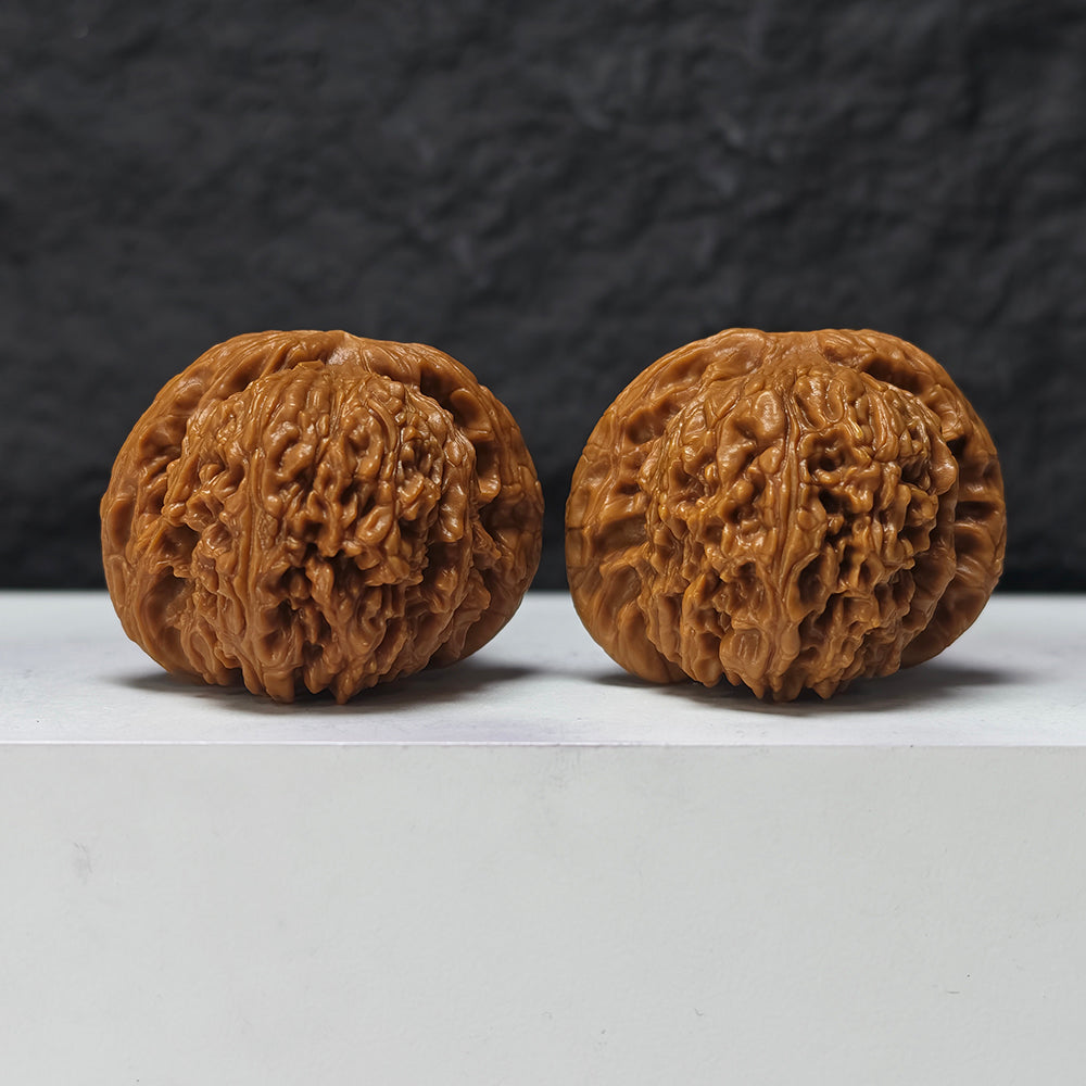 "Spherical Nan Jiang Shi" Qiu Xing Nan Jiang Shi NJS-SS-004901 Masterpiece Wenwan Walnuts Pair | 46.0mm x 46.0mm | NJS-SS-004901