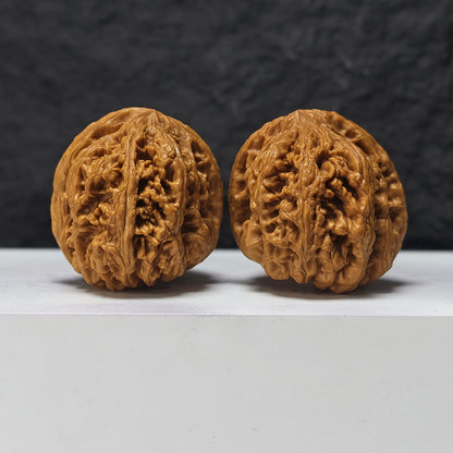 "Thick-Veined Mountain Eagle" Da Cu Jin Zuo Shan Diao YX-E-175885 Entry Select Wenwan Walnuts Pair | 45.0mm x 46.0mm | YX-E-175885