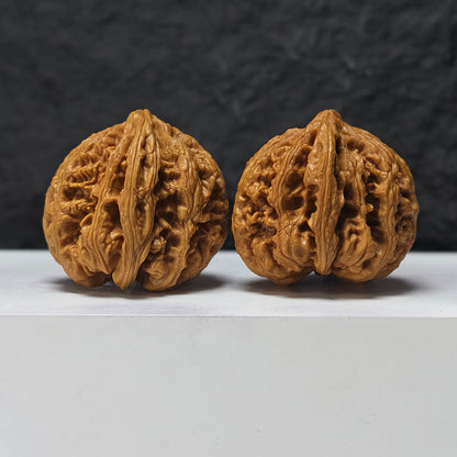 "Thick-Veined Mountain Eagle" Da Cu Jin Zuo Shan Diao YX-E-175885 Entry Select Wenwan Walnuts Pair | 45.0mm x 46.0mm | YX-E-175885