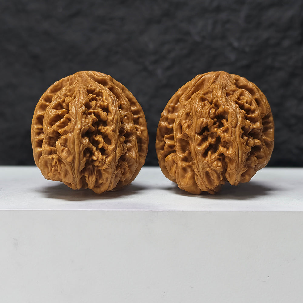 "Thick-Veined Mountain Eagle" Da Cu Jin Zuo Shan Diao YX-E-175885 Entry Select Wenwan Walnuts Pair | 45.0mm x 46.0mm | YX-E-175885
