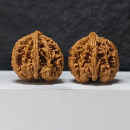 "Thick-Veined Mountain Eagle" Da Cu Jin Zuo Shan Diao YX-E-175885 Entry Select Wenwan Walnuts Pair | 45.0mm x 46.0mm | YX-E-175885