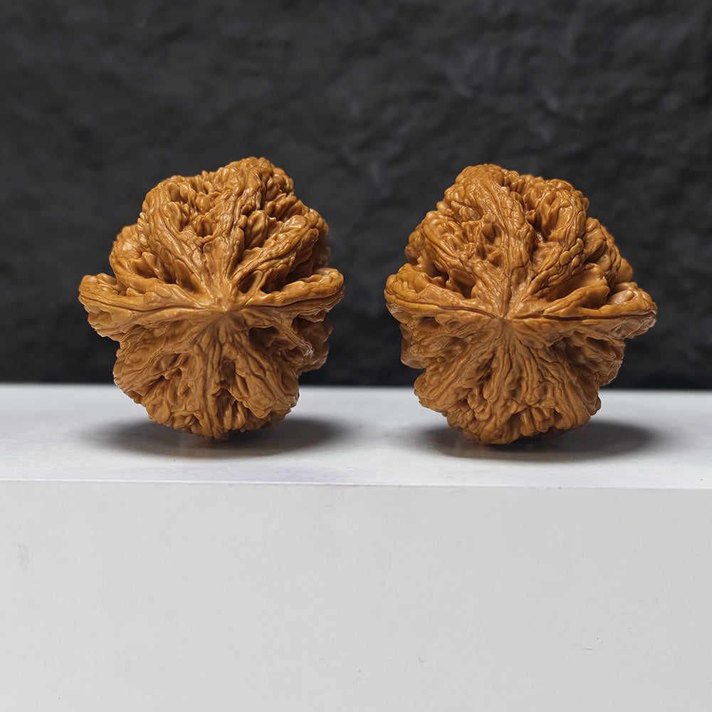 "Thick-Veined Mountain Eagle" Da Cu Jin Zuo Shan Diao YX-E-175885 Entry Select Wenwan Walnuts Pair | 45.0mm x 46.0mm | YX-E-175885