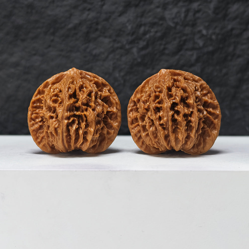 "Coiled Dragon Pattern" Pan Long Wen SZ-SS-023905 Masterpiece Wenwan Walnuts Pair | 44.0mm x 37.0mm | SZ-SS-023905