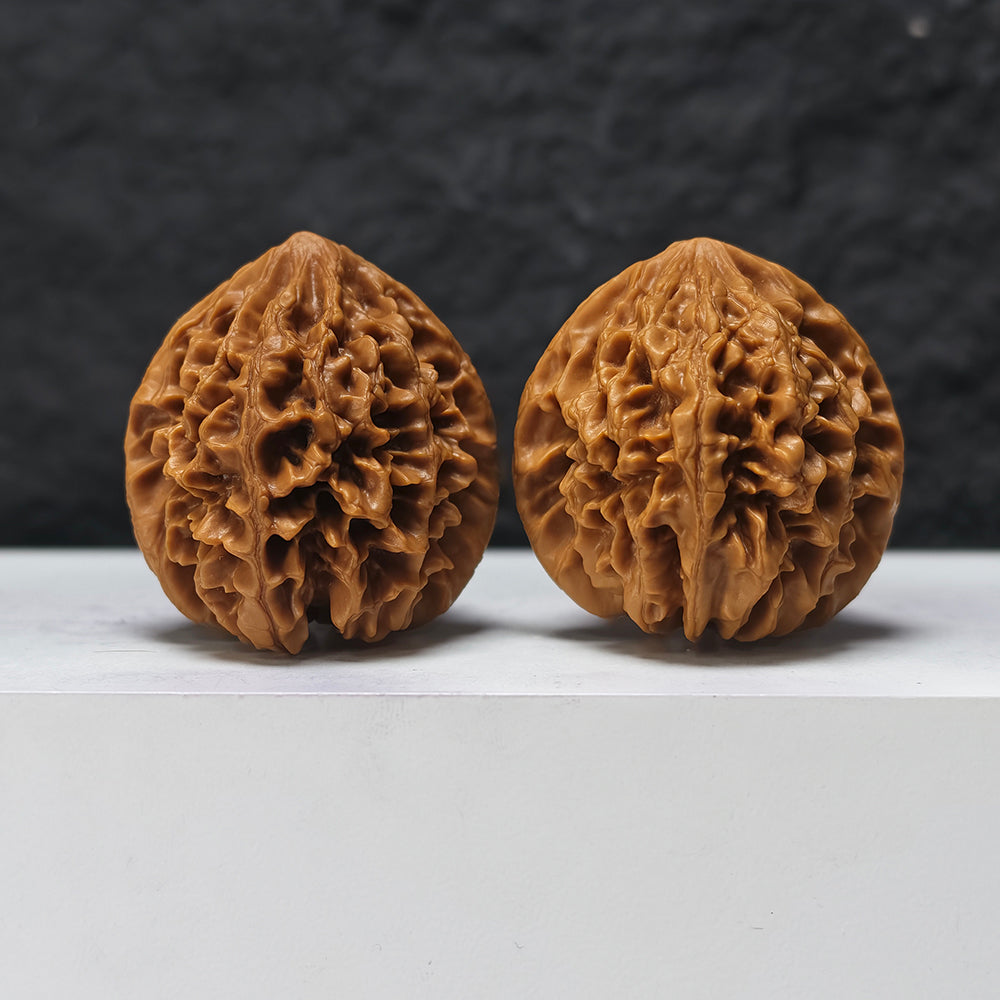 "Nine-Story Demon Tower" Jiu Ceng Yao Ta JX-SS-004915 Masterpiece Wenwan Walnuts Pair | 43.0mm x 43.0mm | JX-SS-004915