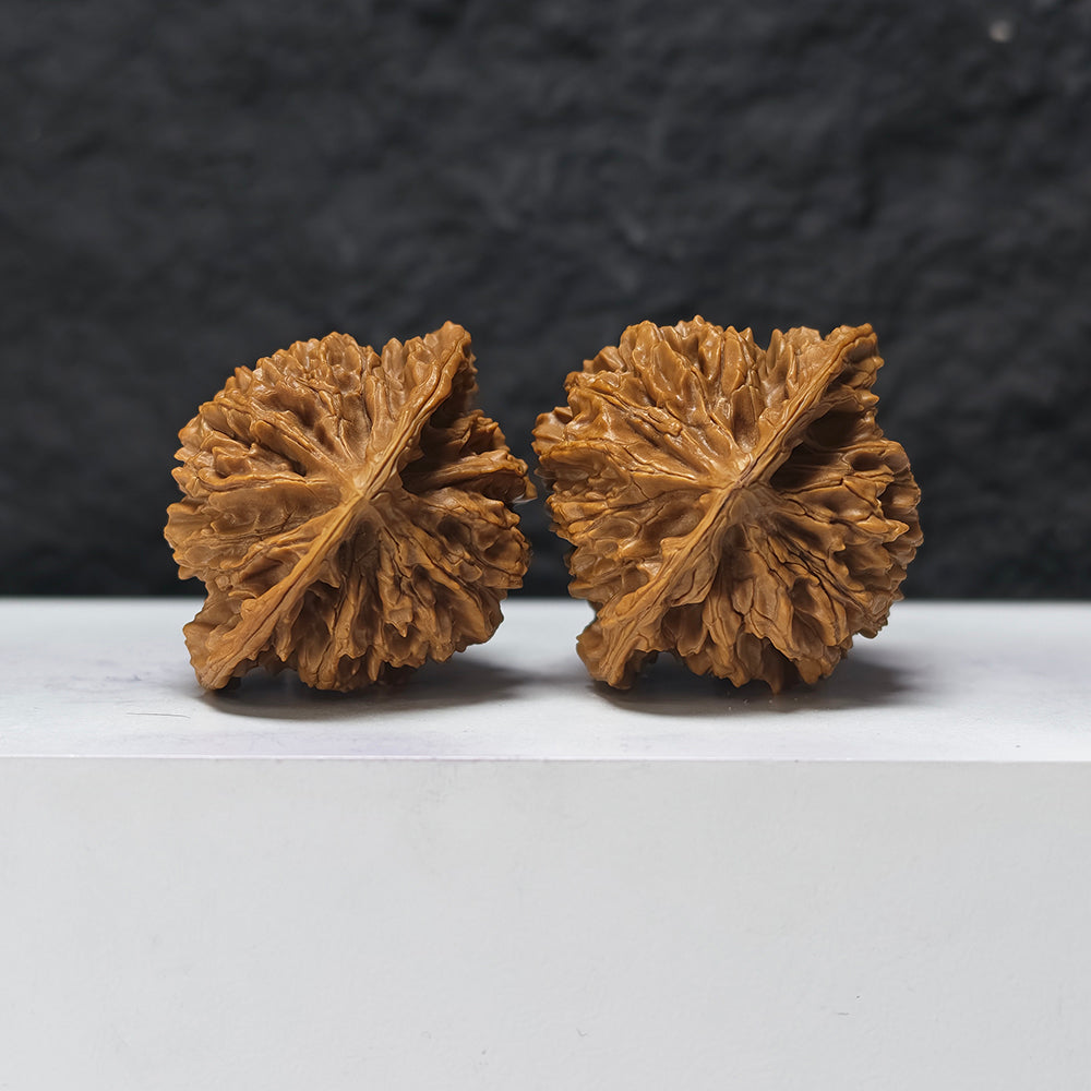 "Shaanxi Official's Hat" Shaanxi Guan Mao GM-SS-006891 Masterpiece Wenwan Walnuts Pair | 46.0mm x 42.0mm | GM-SS-006891