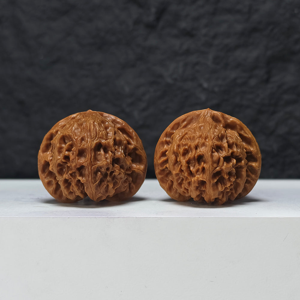 "Peach Heart Palace Lantern" Tao Xin Gong Deng GM-SS-007895 Masterpiece Wenwan Walnuts Pair | 43.0mm x 40.0mm | GM-SS-007895