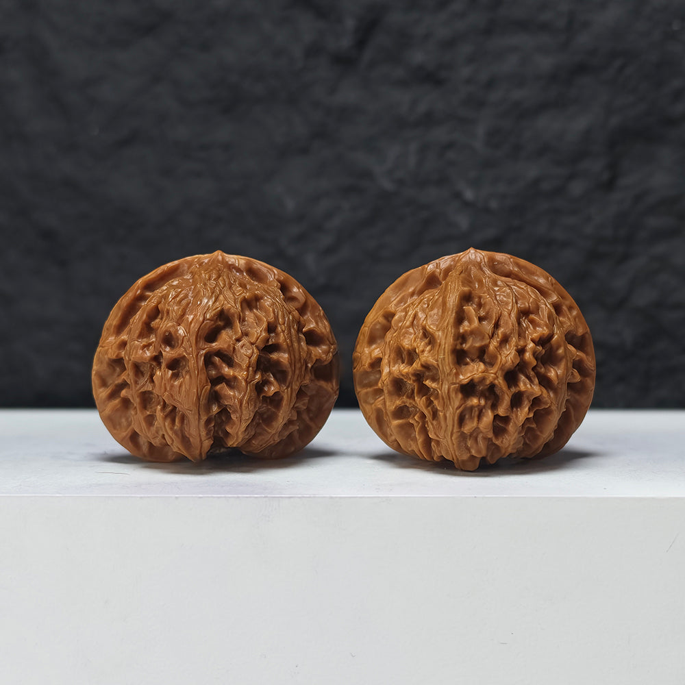 "Peach Heart Palace Lantern" Tao Xin Gong Deng GM-SS-007895 Masterpiece Wenwan Walnuts Pair | 43.0mm x 40.0mm | GM-SS-007895