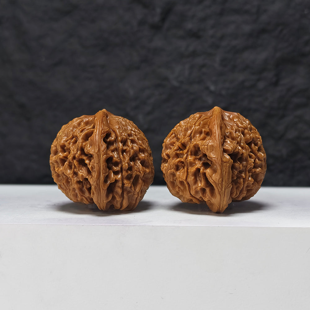 "Squat Water Dragon Pattern" Shui Long Wen Ai Zhuang SZ-SS-024917 Masterpiece Wenwan Walnuts Pair | 48.0mm x 40.0mm | SZ-SS-024917