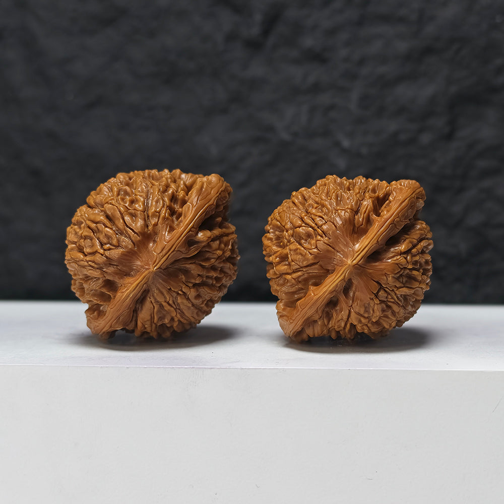 "Squat Water Dragon Pattern" Shui Long Wen Ai Zhuang SZ-SS-024917 Masterpiece Wenwan Walnuts Pair | 48.0mm x 40.0mm | SZ-SS-024917
