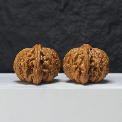 "Recessed-Tip White Lion Head" Men Jian Bai Shi Zi BSZ-SSSS-001906 Museum Collector Wenwan Walnuts Pair | 48.0mm x 46.0mm | BSZ-SSSS-001906