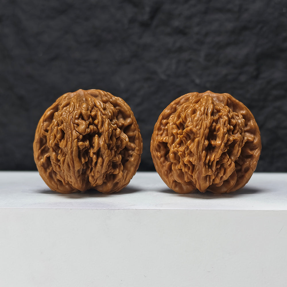 "Lion Tiger Beast" Shi Hu Shou HT-SSSS-001884 Supreme Masterpiece Wenwan Walnuts Pair | 46.0mm x 42.0mm | HT-SSSS-001884