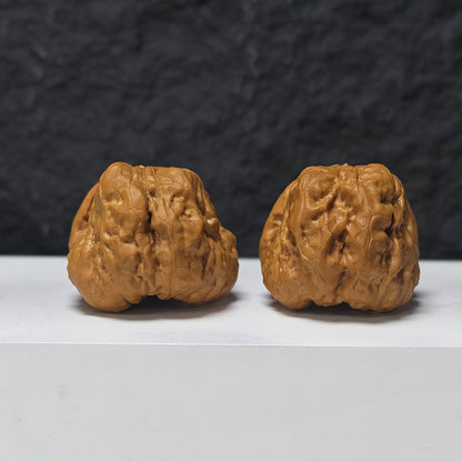 "Toad Head - Buddha Belly Awakening Lion" Ha Ma Tou Fo Du Xing Shi YX-E-185933 Collector Wenwan Walnuts Pair | 44.0mm x 50.0mm | YX-E-185933