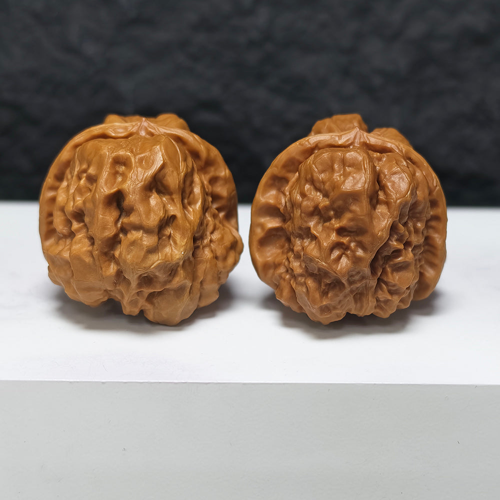 "Toad Head" Ha Ma Tou HMT-SS-003897 Masterpiece Wenwan Walnuts Pair | 40.0mm x 45.0mm | HMT-SS-003897