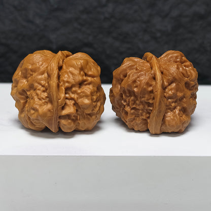 "Toad Head" Ha Ma Tou HMT-SS-003897 Masterpiece Wenwan Walnuts Pair | 40.0mm x 45.0mm | HMT-SS-003897