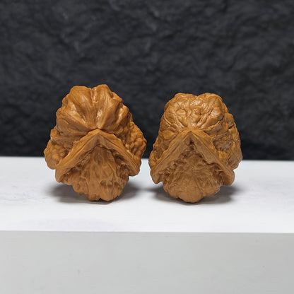 "Awakening Lion - Poison Dart Frog" Xing Shi Jian Du Wa YX-E-174879 Collector Wenwan Walnuts Pair | 37.0mm x 41.0mm | YX-E-174879