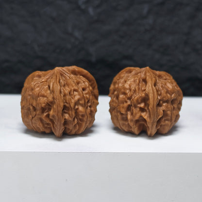 "Imperial Seal Owl Three-Ridge" Yu Xi Mao Tou Ying San Leng YX-E-182930 Collector Wenwan Walnuts Pair | 37.0mm x 37.0mm | YX-E-182930