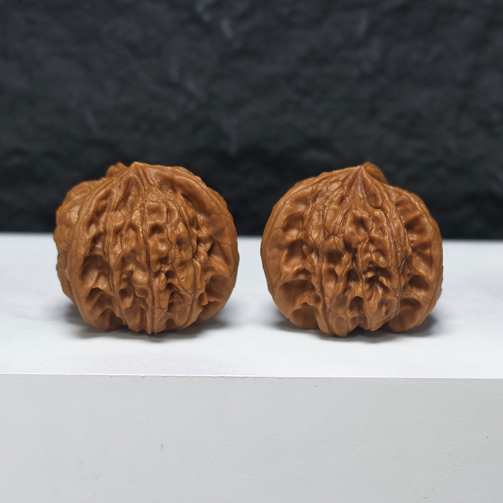 "Imperial Seal Owl Three-Ridge" Yu Xi Mao Tou Ying San Leng YX-E-182930 Collector Wenwan Walnuts Pair | 37.0mm x 37.0mm | YX-E-182930