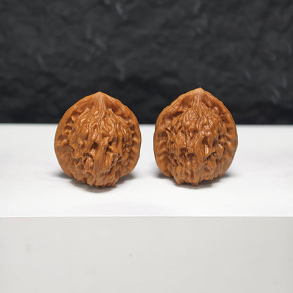 "Petite Ant Ravine" Xiu Zhen Ma Yi Gou GZM-S-001924 Collector Wenwan Walnuts Pair | 30.0mm x 34.0mm | GZM-S-001924